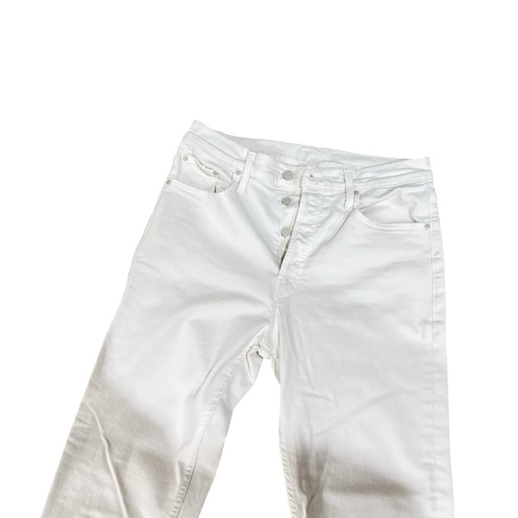 MOTHER “The Tomcat Ankle” White Straight Leg Jeans button fly cotton Blend 31 - Picture 6 of 9